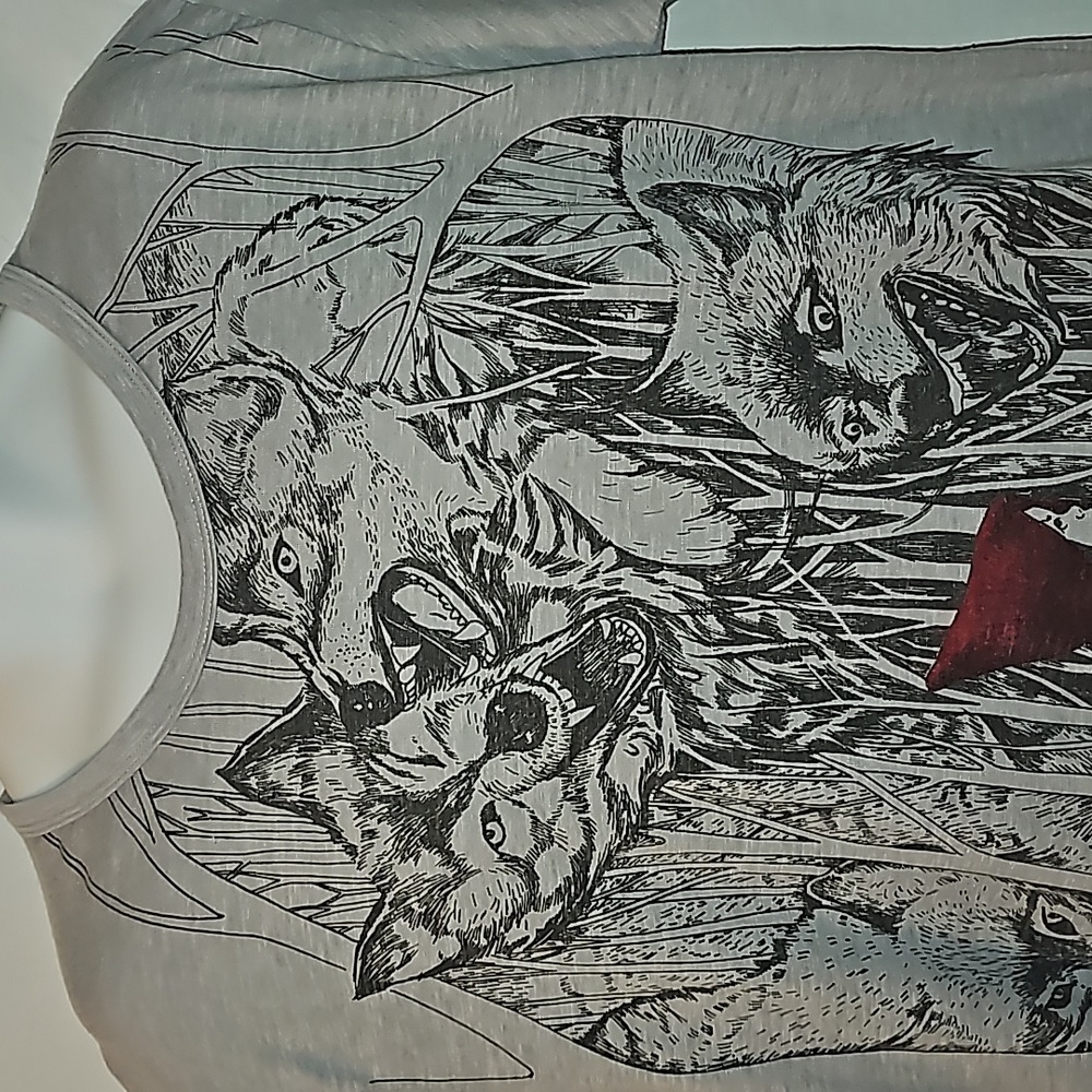 Little Red Riding Hood Gray Wolf Graphic Shirt XL - Picture 2 of 10